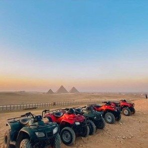 Riding quad bikes in Pyramids of Giza